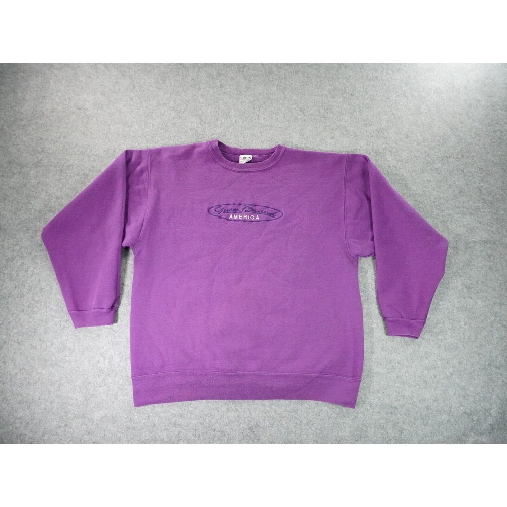Vintage Guess USA Sweatshirt‎ Womens OSFA Purple Made In USA Long Sleeve